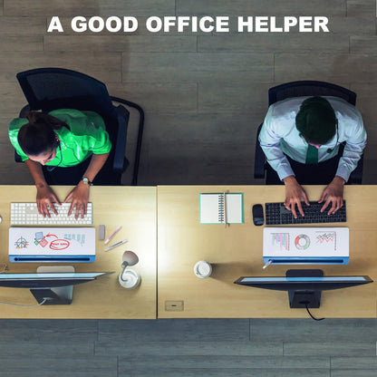 TSJ OFFICE Desktop Whiteboard Dry-Erase-Board - Computer Keyboard Stand White Board Surface Pad with Drawer, Desk Organizers with Accessories for Office, Home, School Supplies - Black