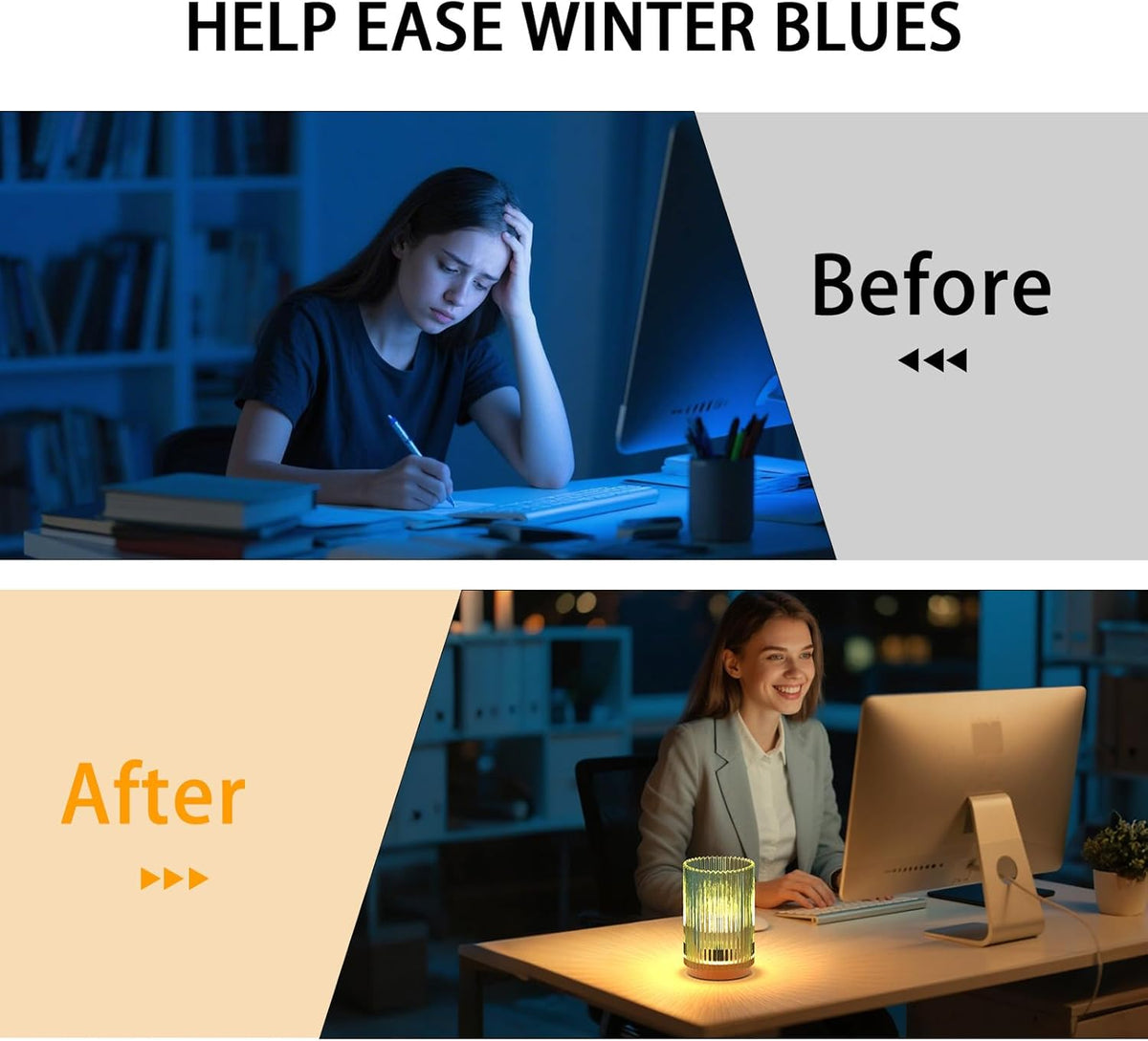 Battery Operated Lamp, Cordless Table Lamp with Timer, Desk Bedside Lamps with LED Warm Light, Glass Small Table Lamp for Bedroom, Bathroom, Living Room, Home Decor - Amber
