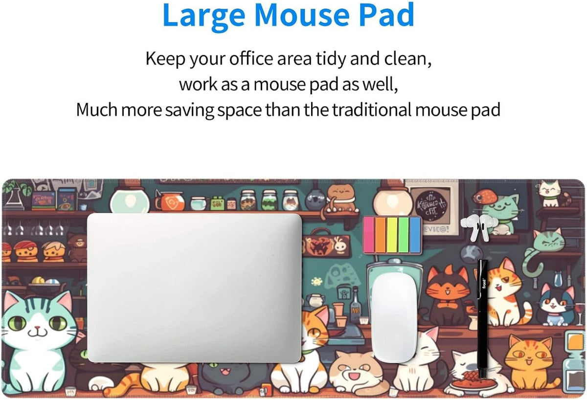 Japanese Mouse Pad, Large Japanese Desk Mat, XL Anime Gaming Keyboard Mat, Non-Slip Rubber Base, Big Extended Desk Protector for Home Office, 31.5”x11.8”