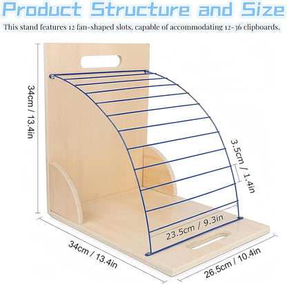 CuleedTec Clipboard Holder, Clipboard Storage Rack | Wooden Clipboards Stand with Sturdy Metal Shelf | Clipboard Organizer for Classroom, Office, and Home (Assembly Required) (2 PCS)