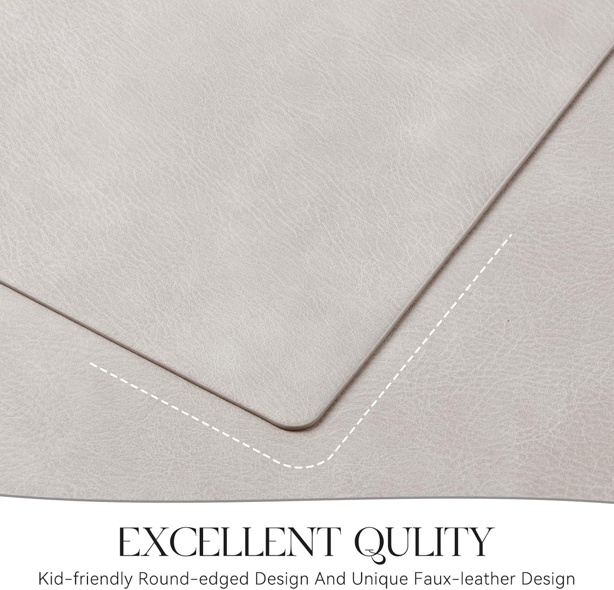 MOSAYT Vinyl Placemats Set of 6-12 X 17 Inch - Faux Leather 100% Waterproof Oil-Proof Wipeable PU Place Mats, Heat Resistant Reversible Table Mats for Kitchen, Dining, Outdoor, Reddish Brown