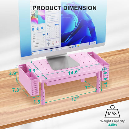 WALI Monitor Stand Riser with Drawer, Desk Organizers and Accessories for Computer, Printer, Laptop Stand for Home Office Supplies, (PTT005-B), 1 Pack, Black
