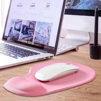 JIKIOU Mouse Pad, 2 Pack Ergonomic Mouse Pads with Comfortable Gel Wrist Rest Support and Smooth Cloth, Non-Slip PU Base for Easy Typing Pain Relief Durable and Easy to Clean Small Black