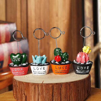 6 pcs Cute Flower Table Card Memo Holder Stand, Table Photo Display Clip Stand for Monmory Photo Picture Memo Cards Paper Note Postcards Wedding Number Card Display