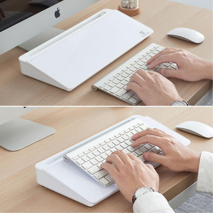 TSJ OFFICE Desktop Whiteboard Dry-Erase-Board - Computer Keyboard Stand White Board Surface Pad with Drawer, Desk Organizers with Accessories for Office, Home, School Supplies - Black