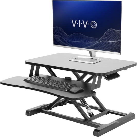 Black 32 in Standing Desk Converter, DESK-V000K
