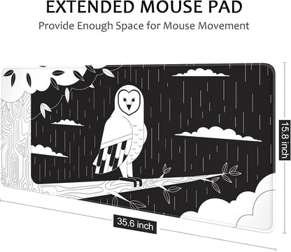 Auhoahsil Desk Mat, Ultra Large Mouse Pad, XXL Gaming Mousepad, Green Tropical Leaves Deskpad, Big Extended Full Size Mouse Pad, Desktop Desk Matt for Keyboard, Laptop & Computer, 35.5 x 15.7 in - Colors A