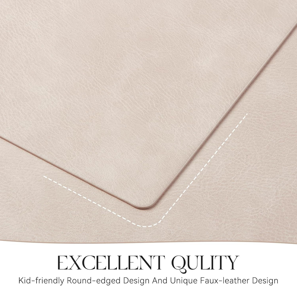 MOSAYT Vinyl Placemats Set of 6-12 X 17 Inch - Faux Leather 100% Waterproof Oil-Proof Wipeable PU Place Mats, Heat Resistant Reversible Table Mats for Kitchen, Dining, Outdoor, Reddish Brown