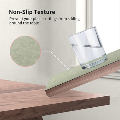 Maxpearl Faux Leather Placemats Set of 6 - Waterproof - Wipe Clean - Heat Resistant - Anti Slip Dining Table Place Mats, Suitable for Indoor & Outdoor Use, 17’’×12’’, Beige