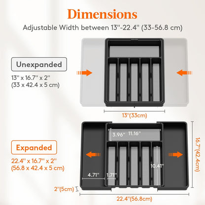 Expandable Silverware Drawer Organizer, Kitchen Utensil Tray