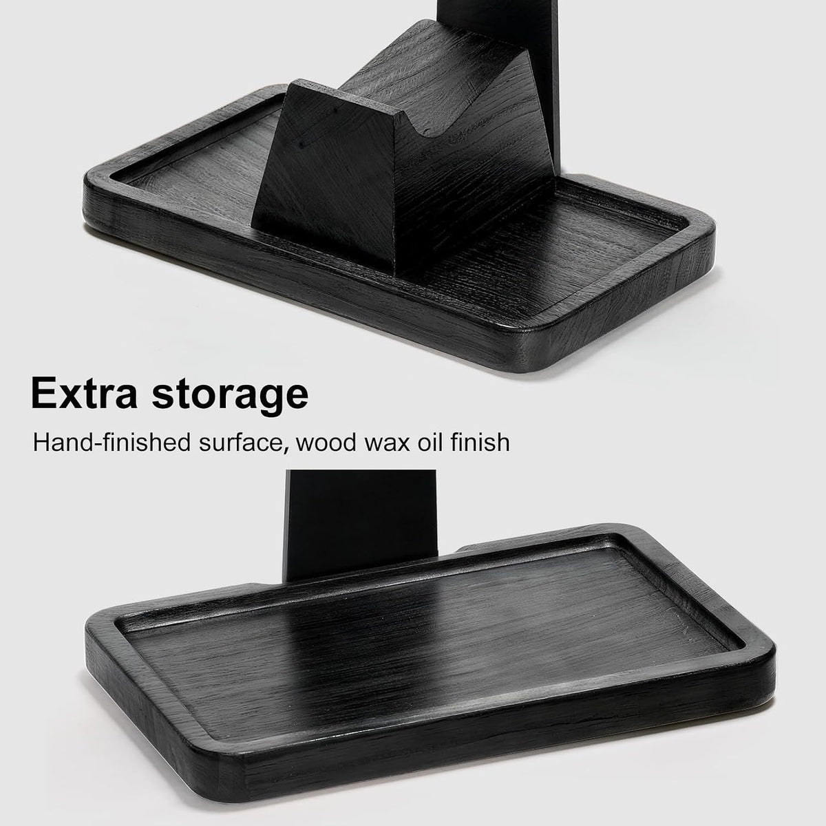 UPERGO Solid Wood Headphone Stand with Controller Holder for Desk | Natural Solid Wood, Holds 1 Headset & 1 Controller, Gamer Gifts for Men, Gaming Desk Accessories for PS5/Xbox/Switch