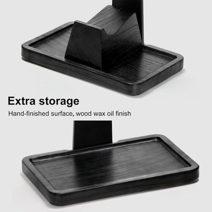 UPERGO Solid Wood Headphone Stand with Controller Holder for Desk | Natural Solid Wood, Holds 1 Headset & 1 Controller, Gamer Gifts for Men, Gaming Desk Accessories for PS5/Xbox/Switch