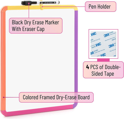 Dry Erase Board, 14” x 11”, White Frame