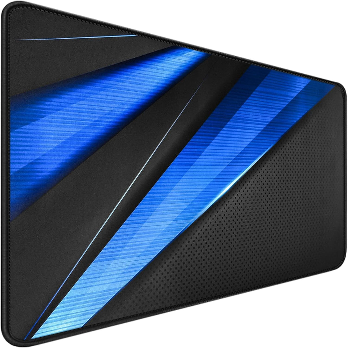 31.5" x 15.7" Waterproof Fabric Desk Pad, Rubber Anti-Slip Base, Stitched Edges No Curling, Fits Laptop Keyboard and Mouse, Smooth Office Mat Large Mouse Pad for Work Game, Black