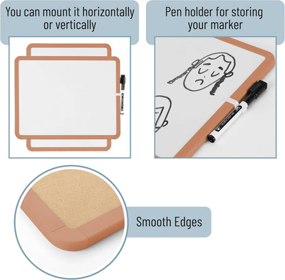 Dry Erase Board, 14” x 11”, White Frame