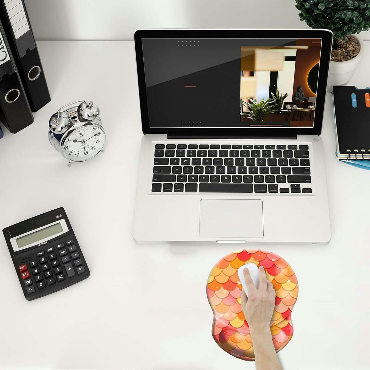 Wrist Support Mouse Pad Anti Slip Rubber Wrist Rest Mousepad 9in X 8in Small Desktop Notebook Mouse Mat for Working and Gaming (M-Pink Floral)