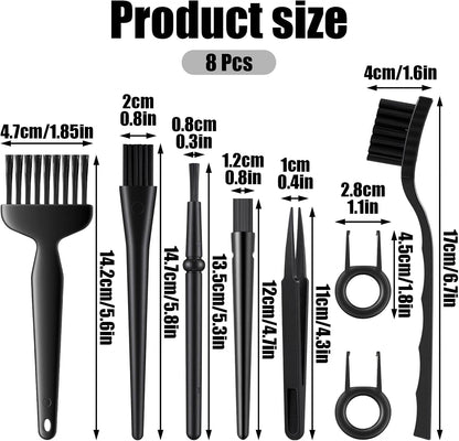 8 Pcs Mini Keyboard Cleaning Brushes Kit, Anti Static Electronic Dust Cleaning Brushes with PP Handle and Nylon Bristles, Keyboards Cleanings Brush for Computer Keyboard and Small Spaces