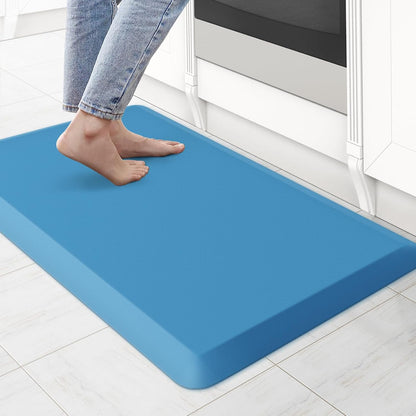 KitchenClouds Kitchen Mat Cushioned Anti Fatigue Rug 17.3"x28" Water Resistant, Non Slip, Standing and Comfort Desk/Floor Mats for House Sink Office (Black)