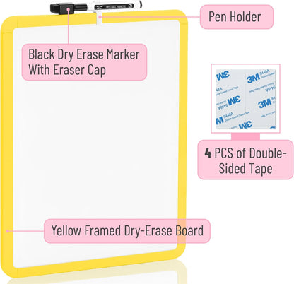 Dry Erase Board, 14” x 11”, White Frame