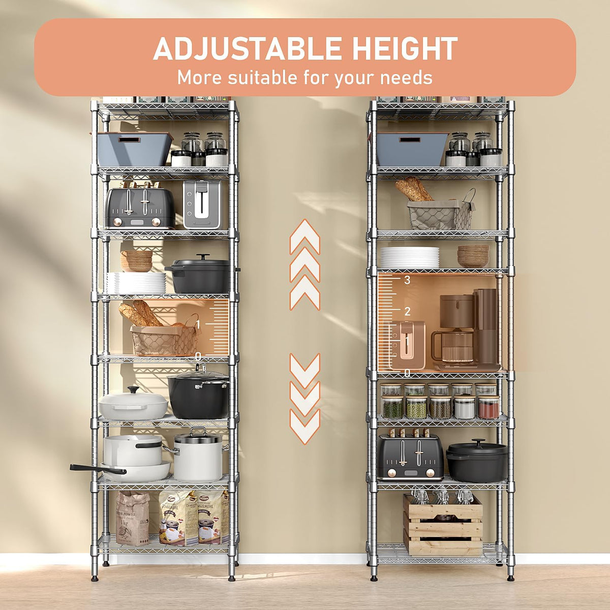 M MZG 450 lbs Steel Storage Shelving 3-Tier Utility Shelving Unit Steel Organizer Wire Rack for Home,Kitchen,Office (11.8" D x 17.7" W x 26.3" H) - Colors A