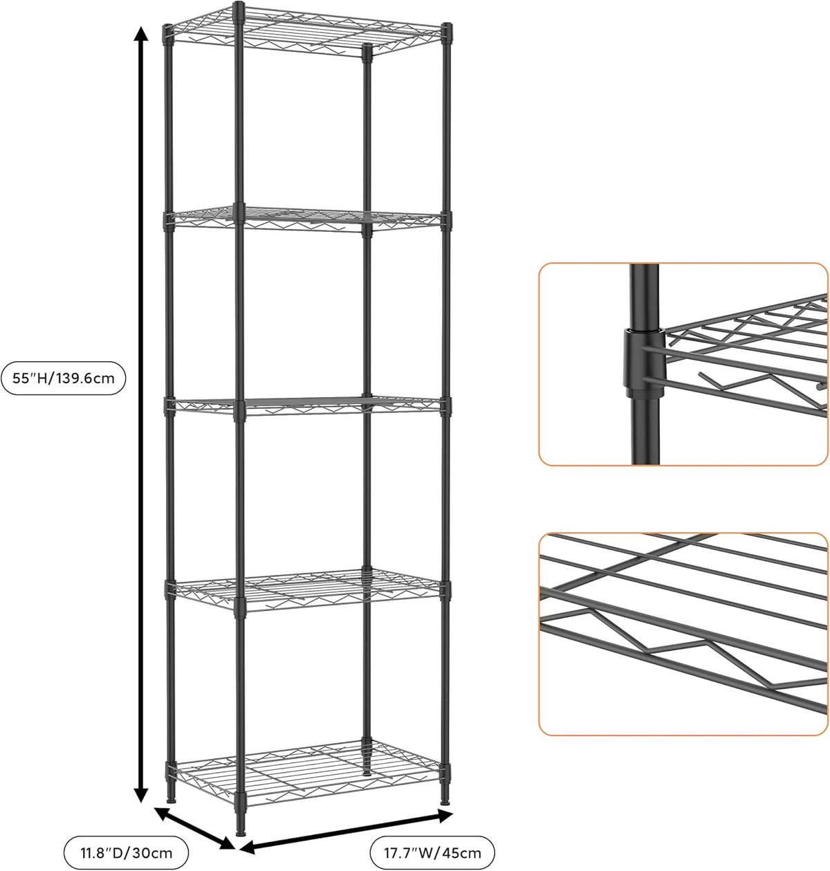 M MZG 450 lbs Steel Storage Shelving 3-Tier Utility Shelving Unit Steel Organizer Wire Rack for Home,Kitchen,Office (11.8" D x 17.7" W x 26.3" H) - Colors B