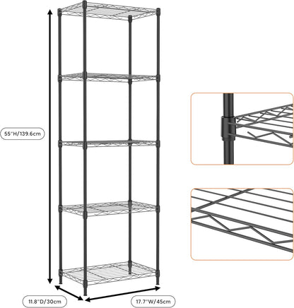 M MZG 450 lbs Steel Storage Shelving 3-Tier Utility Shelving Unit Steel Organizer Wire Rack for Home,Kitchen,Office (11.8" D x 17.7" W x 26.3" H) - Colors B