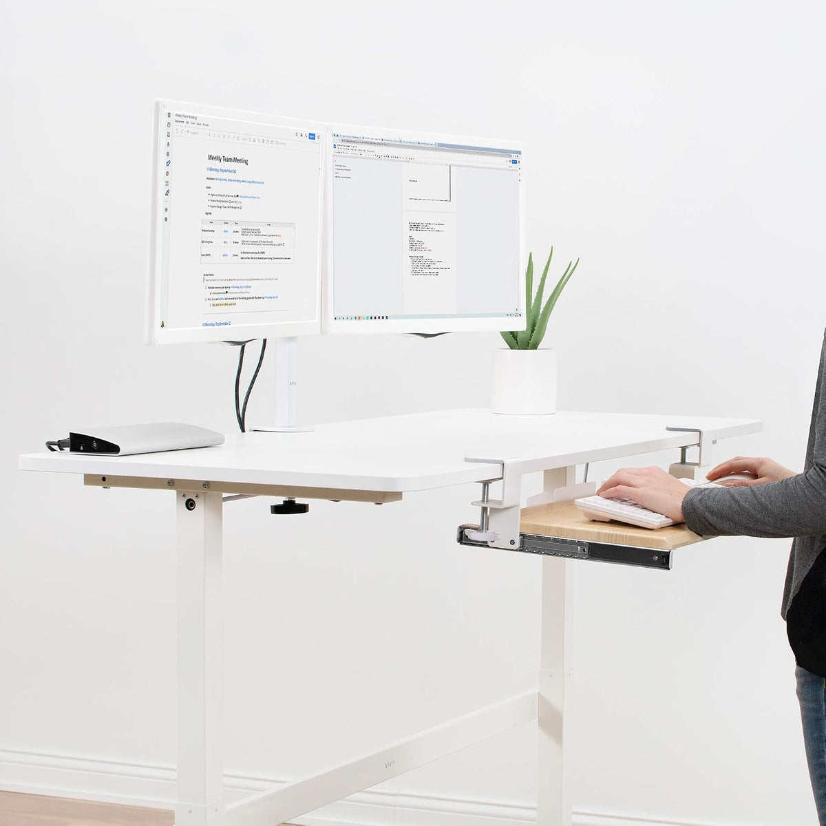VIVO Extra Long Clamp-on Computer Keyboard and Mouse Under Desk Slider Tray, 34 x 11 inch Pull Out Platform Drawer, Black, MOUNT-KB15EB