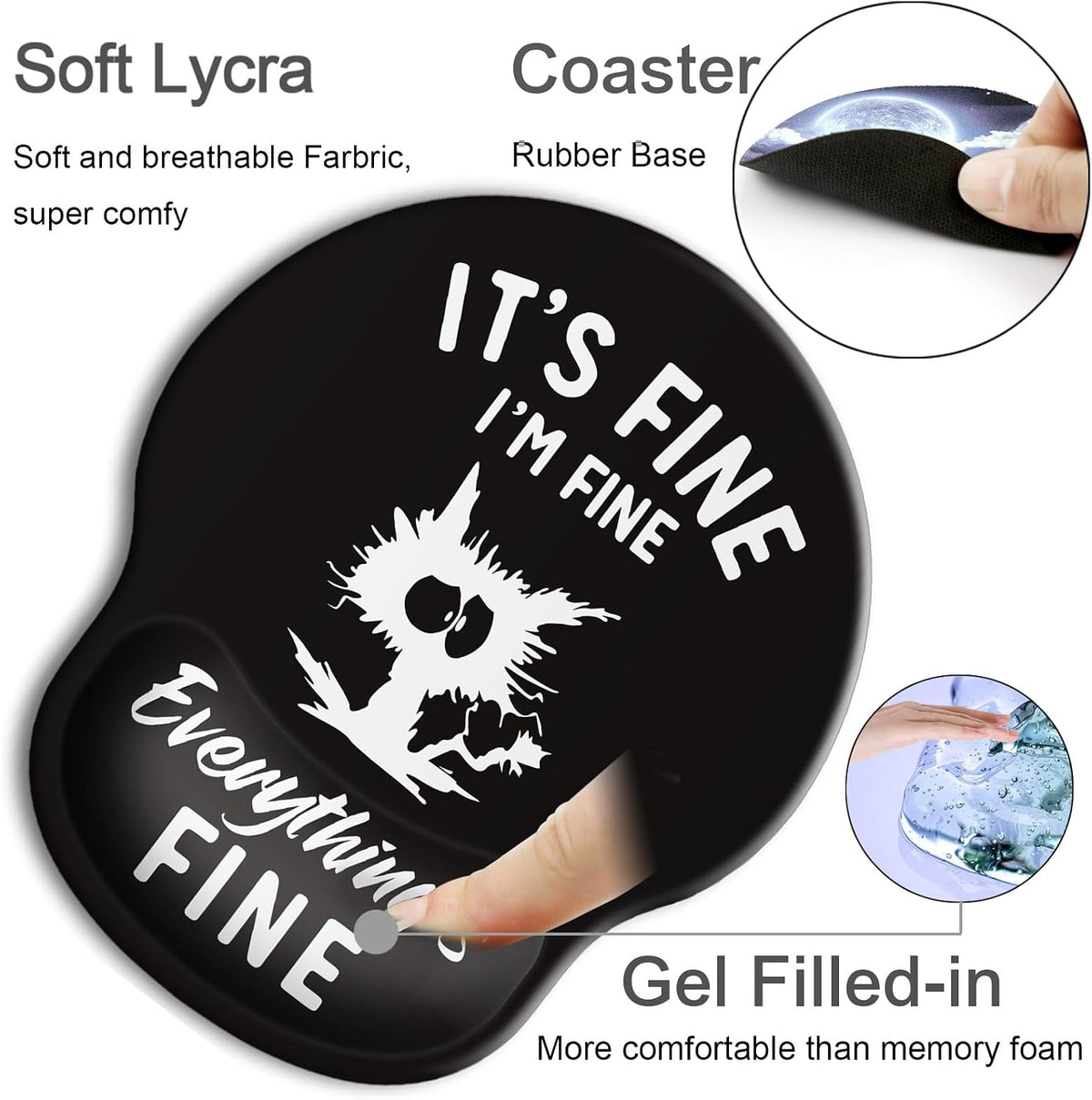 Ergonomic Mouse Pad with Wrist Support Rest,Large Mousepad Gel Wrist Rest, with Coaster Non-Slip & Pain Relief for Computer, Desk, Home&Office-Beach - Colors B