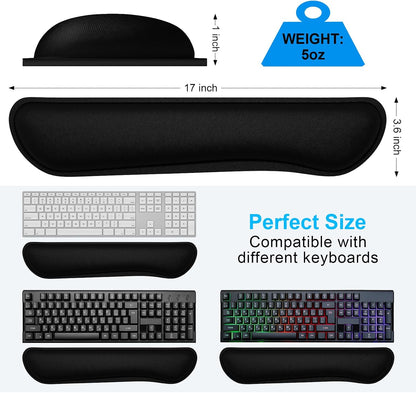 Dapesuom Enlarge Keyboard Wrist Rest, Cute Memory Foam Keyboard Wrist Cushion for Computer Desk Mats Support, Typing Pain Relief Ergonomic Mouse Pad Rests with Non-Slip Base for Gaming, Laptop, Purple