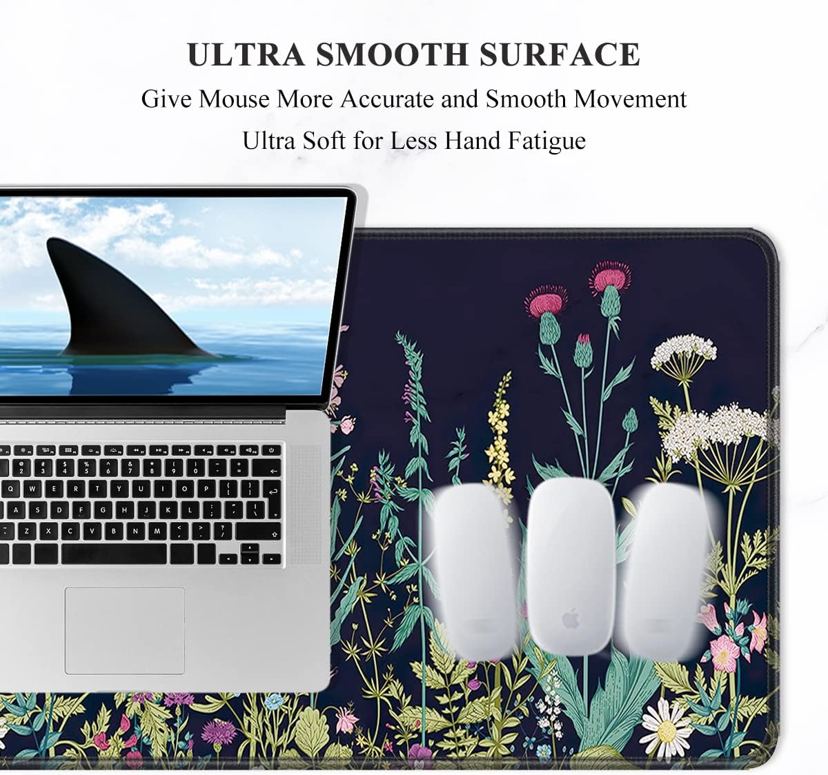 Auhoahsil Desk Mat, Ultra Large Mouse Pad, XXL Gaming Mousepad, Green Tropical Leaves Deskpad, Big Extended Full Size Mouse Pad, Desktop Desk Matt for Keyboard, Laptop & Computer, 35.5 x 15.7 in - Colors A