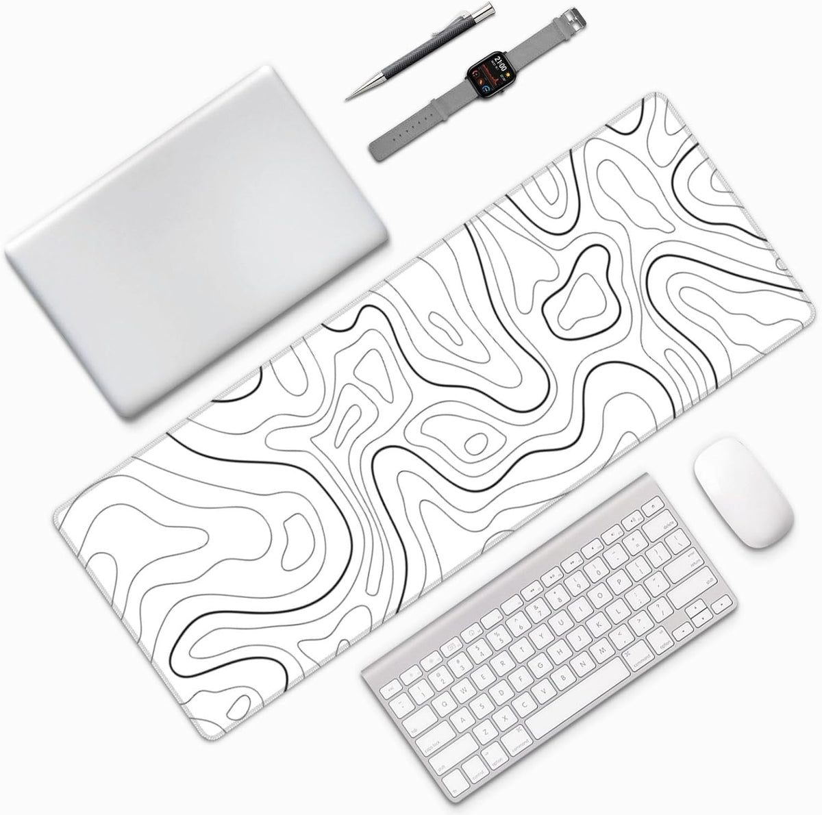 Japanese Mouse Pad, Large Japanese Desk Mat, XL Anime Gaming Keyboard Mat, Non-Slip Rubber Base, Big Extended Desk Protector for Home Office, 31.5”x11.8”