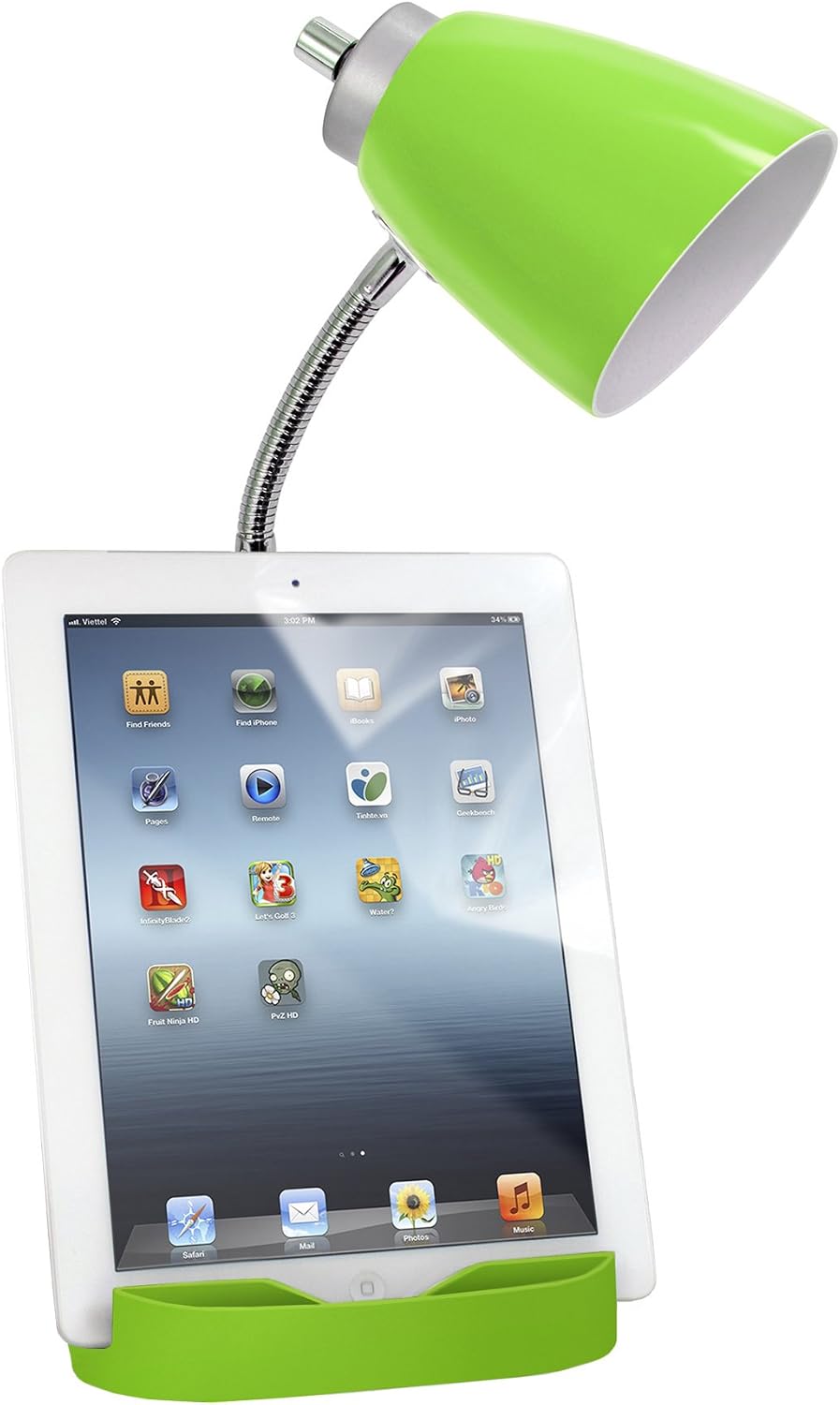 Limelights LD1056-BLK Desk Lamp Organizer with iPad Tablet Book Stand and USB Charging Port, Black
