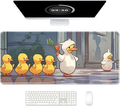 Auhoahsil Desk Mat, Ultra Large Mouse Pad, XXL Gaming Mousepad, Green Tropical Leaves Deskpad, Big Extended Full Size Mouse Pad, Desktop Desk Matt for Keyboard, Laptop & Computer, 35.5 x 15.7 in - Colors B
