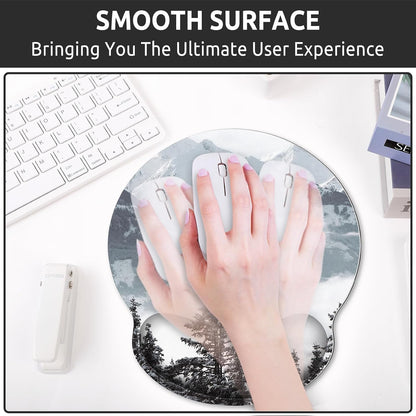 KONVINIT Ergonomic Mouse Pad with Wrist Rest, Small Mousepad with Non-Slip Rubber Base and Smooth Surface, Beach Mouse Pads for Desk, Office Desk Accessories