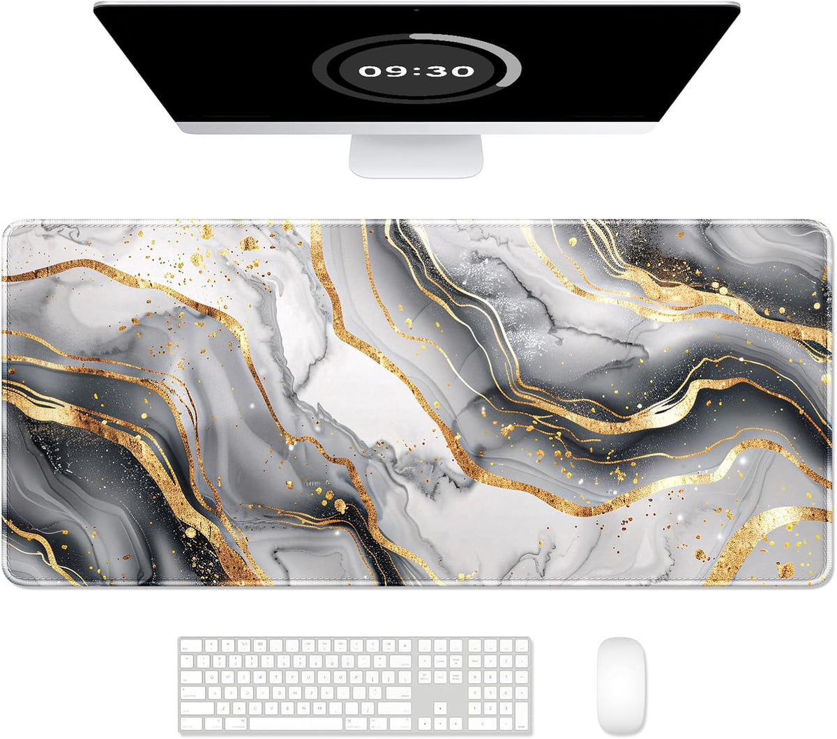 Auhoahsil Desk Mat, Ultra Large Mouse Pad, XXL Gaming Mousepad, Green Tropical Leaves Deskpad, Big Extended Full Size Mouse Pad, Desktop Desk Matt for Keyboard, Laptop & Computer, 35.5 x 15.7 in - Colors B