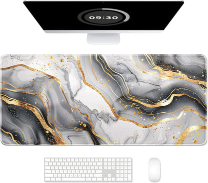 Auhoahsil Desk Mat, Ultra Large Mouse Pad, XXL Gaming Mousepad, Green Tropical Leaves Deskpad, Big Extended Full Size Mouse Pad, Desktop Desk Matt for Keyboard, Laptop & Computer, 35.5 x 15.7 in - Colors B
