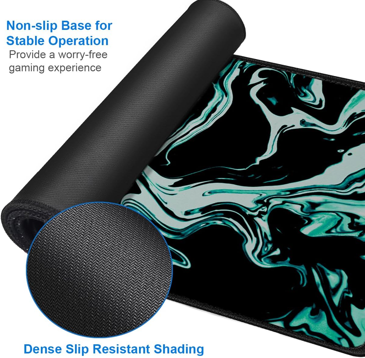 Large Gaming Mouse Pad, 31.5x15.7 inch Large Extended Computer Keyboard Mouse Mat, Water Resist Non-Slip Mousepad Rubber Base Long XXL Desk Mouse Pad for Work & Gaming, Office & Home, Black