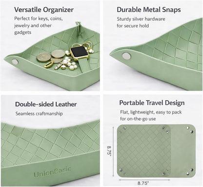 Small Valet Tray, Jewelry Tray for Rings Watches Earrings, Entryway Catchall Caddy for Coins Keys Change, Nightstand Bedside Valet Holder, Trays for Electronic Gadgets, Beige - Colors A