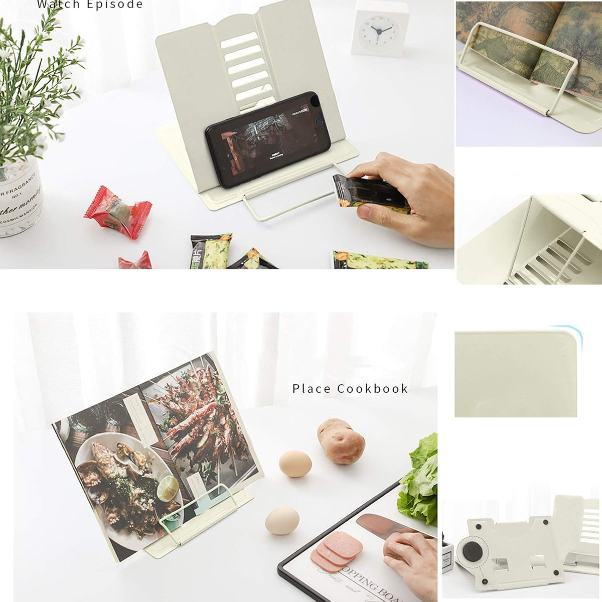 MSDADA Desk Book Stand Metal Reading Rest Book Holder Adjustable