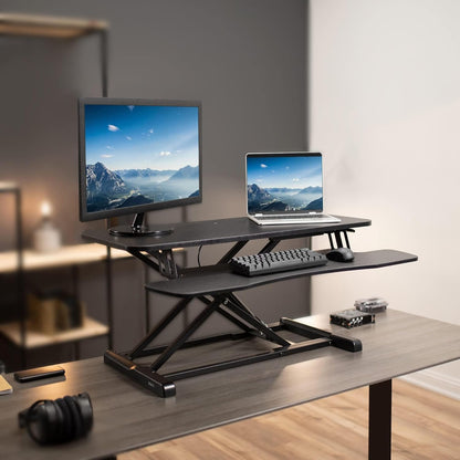 Black 32 in Standing Desk Converter, DESK-V000K