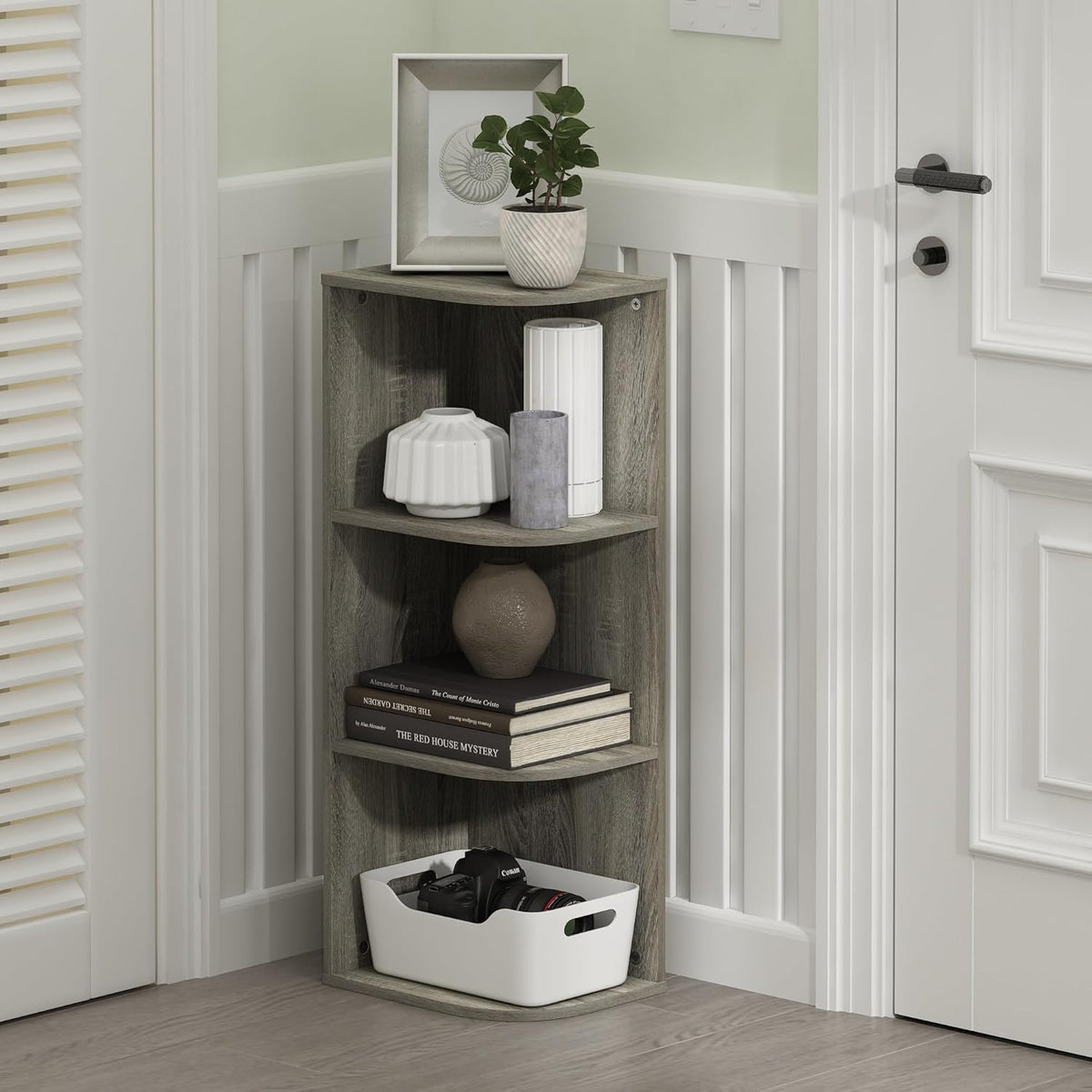 Furinno PASIR Book Shelf, 2-Tier Modern Bookshelf, Open Shelves Bookcase 9 x 12 x 21, Easy Assembly, for Living Room, Bedroom, Home Office, White
