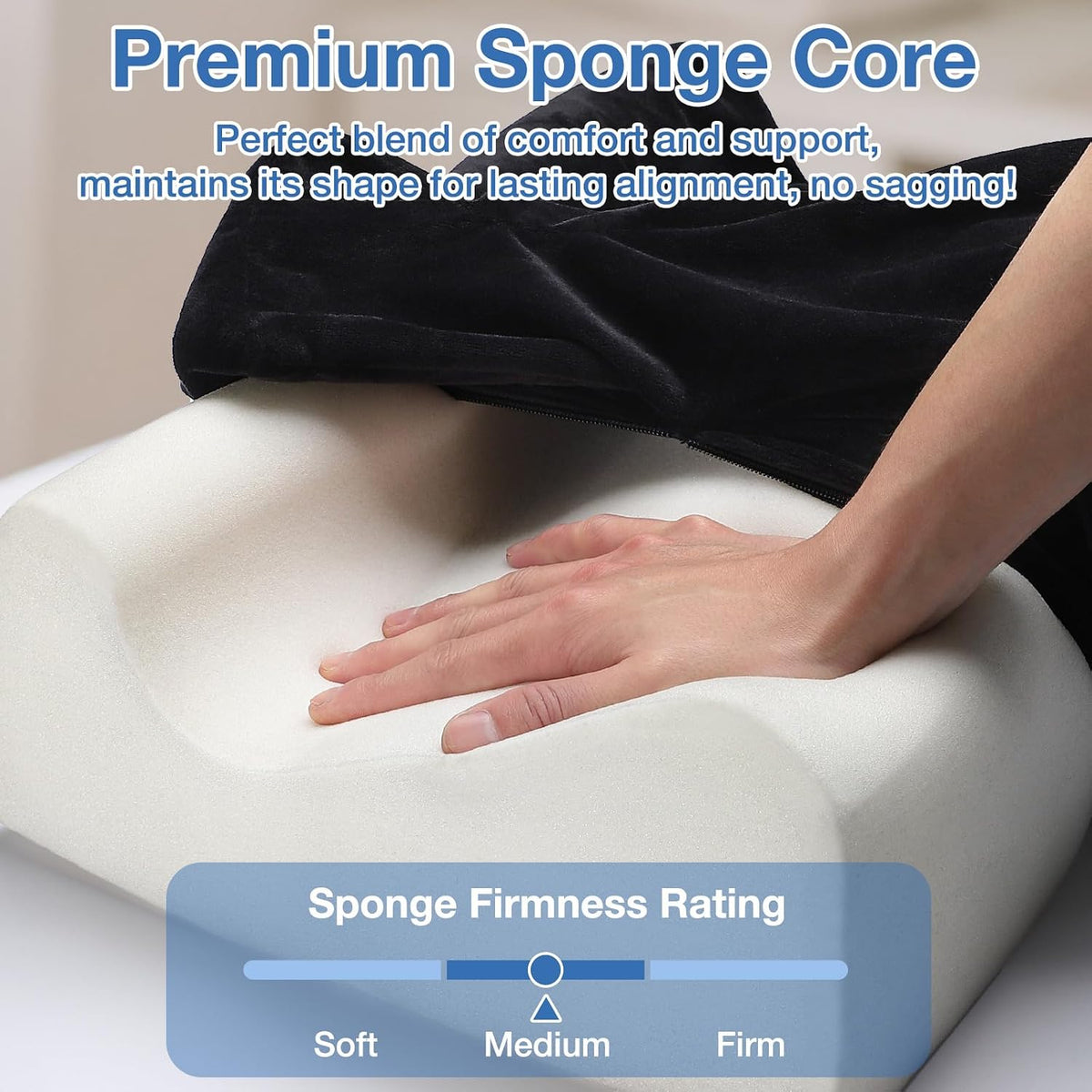 Ergonomic Foot Rest for Under Desk at Work, Multi-Angle Adjustable Height Under Desk Footrest for Office Gaming Chair, High-Density Foam Footstool Leg Elevation Pillow for Back Hip Knee Pain Relief