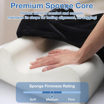 Ergonomic Foot Rest for Under Desk at Work, Multi-Angle Adjustable Height Under Desk Footrest for Office Gaming Chair, High-Density Foam Footstool Leg Elevation Pillow for Back Hip Knee Pain Relief