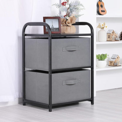 Dresser Storage with 3 Drawers, Fabric Dresser Tower, Vertical Storage Unit for Bedroom, Closet, Office, Black
