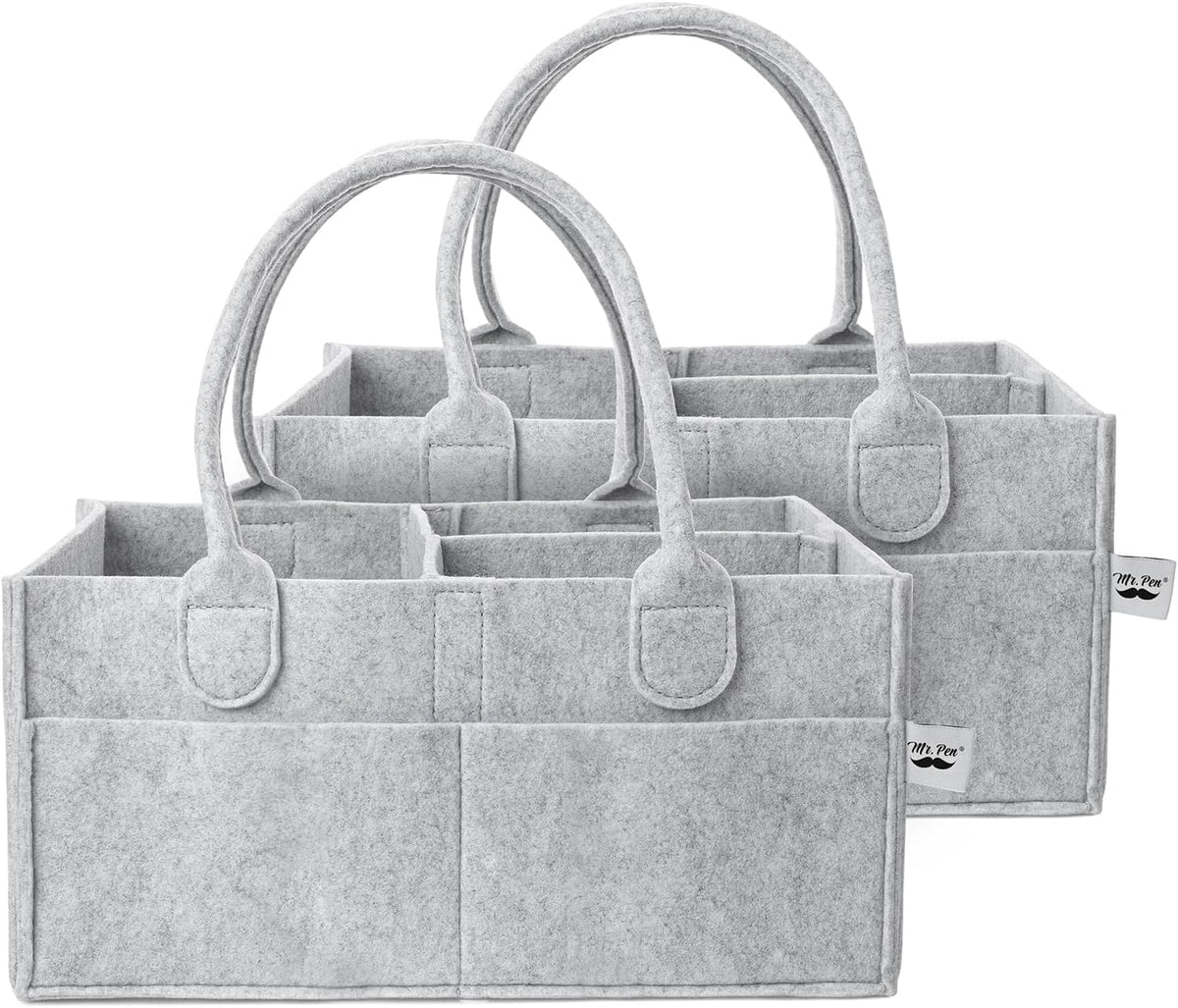 Baby Diaper Caddy Organizer, Gray, Medium