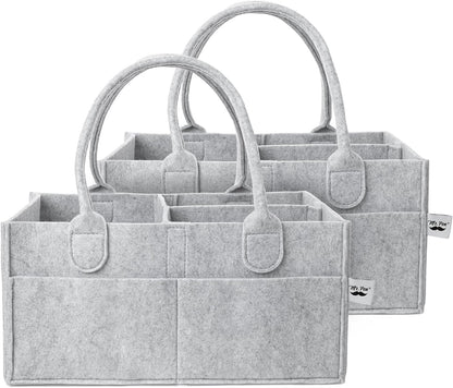 Baby Diaper Caddy Organizer, Gray, Medium