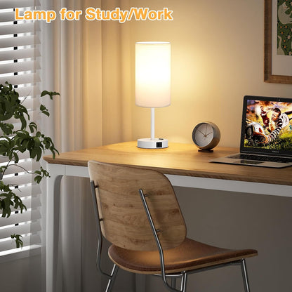 Dicoool Bedside Table Lamp for Bedroom - 3-Way Dimmable Touch Lamp, USB A+C