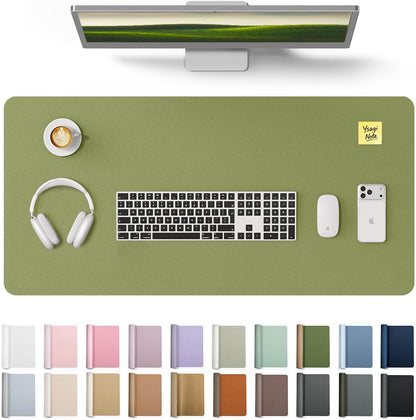 YSAGi Leather Desk Pad Protector, Large Mouse Pad, Non-Slip PU Leather Desk Blotter, Waterproof Writing Pad for Office and Home (31.5" x 15.8", Eggshell) - Colors B