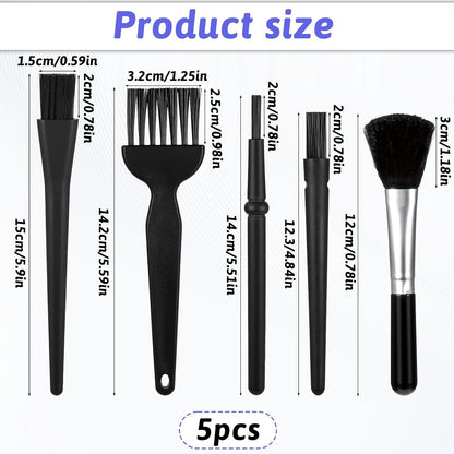 Mini Keyboard Cleaning Brushes Kit, 5 PCS Nylon Anti Static Dusting Brush, Electronics Cleaning Kit Small Spaces, Keyboard Cleaner Brushes Small Brush for Cleanings Computer Motherboard Camera