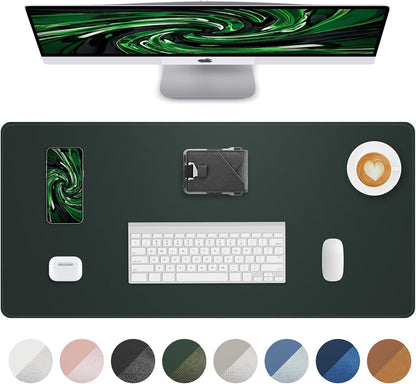 AFIING Large Desk Mat 55" x 24" - PU Leather Desk Pad Protector, Waterproof Non-Slip Extended Mouse Pad for Office Desk, Keyboard, Laptop and Home Workspace (Black)